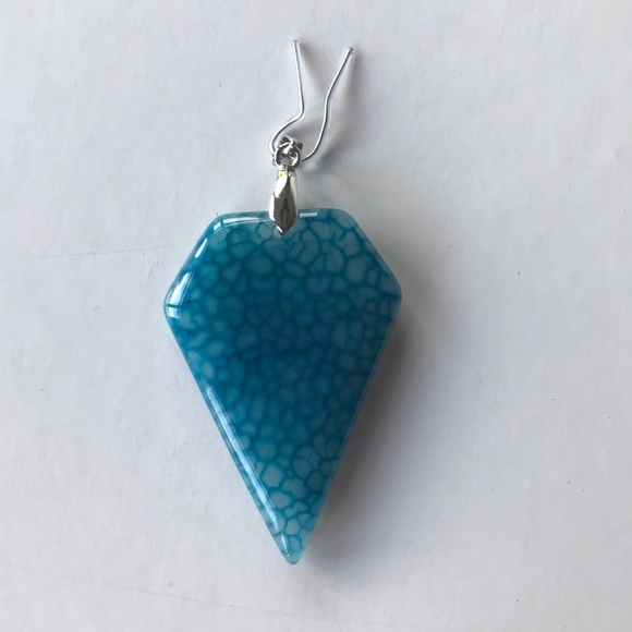 🌈Blue Agate rectangular pendant - Picture 4 of 5